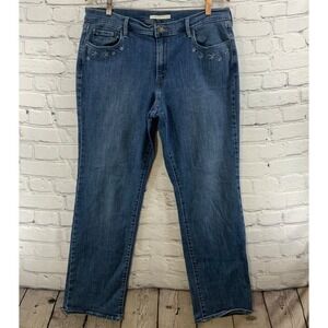 Levis Jeans 505 Womens sz 33 Waist Straight Embroidered Flowers